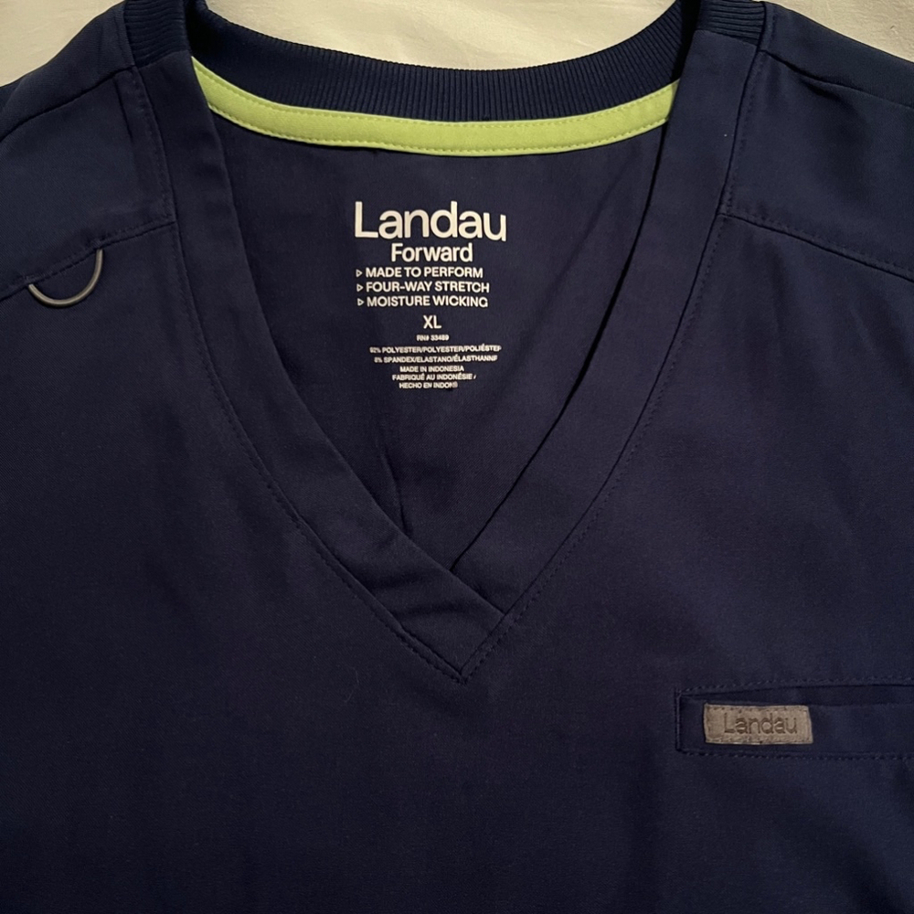 Women's Landau Scrubs Top XL Navy